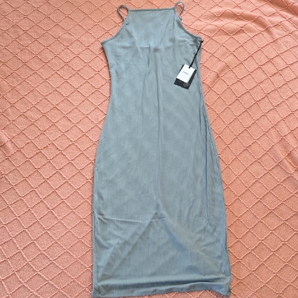Chic Sleeveless Gray Midi Dress